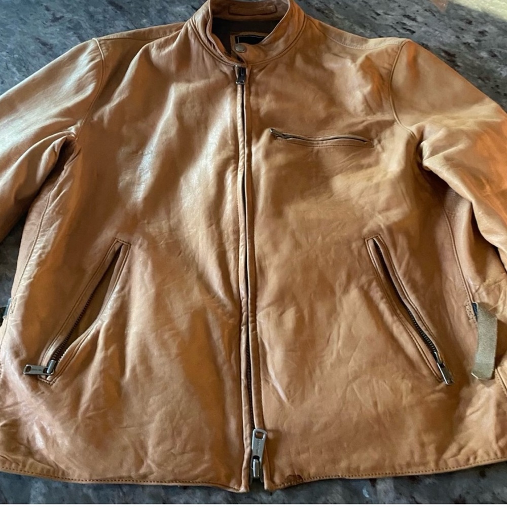 Todd Snyder Leather Racer Motorcycle Jacket